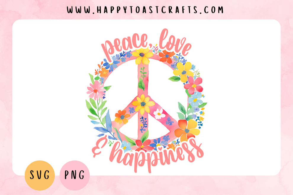 Peace, Love & Happiness – Free Sublimation Design
