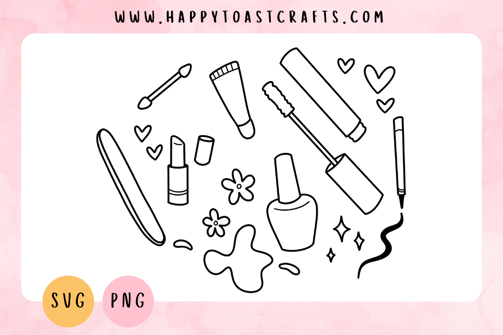 Make-Up Doodles – Clipart Freebie SVG