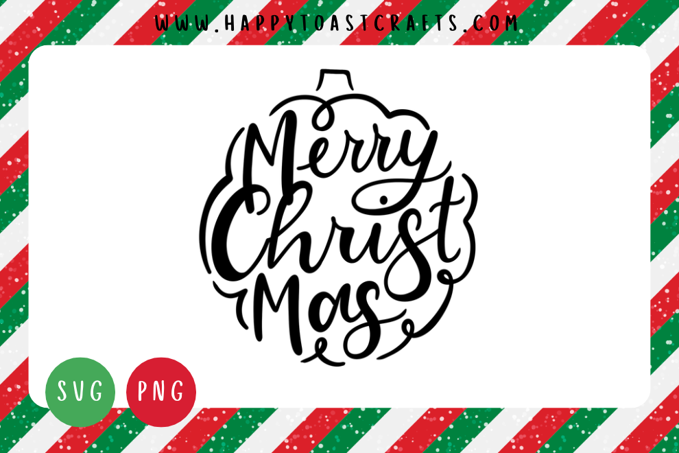 Merry Christmas Lettering Bauble Clipart – Free SVG